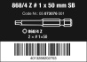 868/4 Z SB Bity s vnitřním čtyřhranem, # 1 x 50 mm, 2 dílný