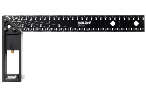 SRA 300 - Truhlářský úhelník s opěrkou rukojeti a rýhovacími otvory