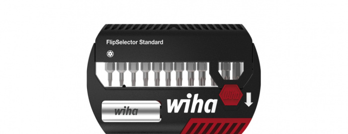 Wiha Sada nástavců FlipSelector standard 25 mm TORX® Tamper Resistant (s otvorem), 15díl. 1/4" C6,3 s klipsem na opasek (39057)