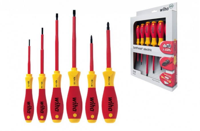 ŠROUBOVÁK SOFTFINISH ELECTRIC DRÁŽKOVÝ/POZIDRIV DO 1000V, SADA 6DÍLNÁ