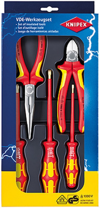 KLEŠTĚ A ŠROUBOVÁKY ELEKTRO SET VDE SADA 5DÍLNÁ DO 1000V