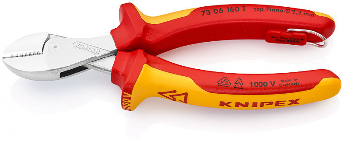 Kompaktní kleště na štípání drátu KNIPEX X-Cut s připevňovacím okem