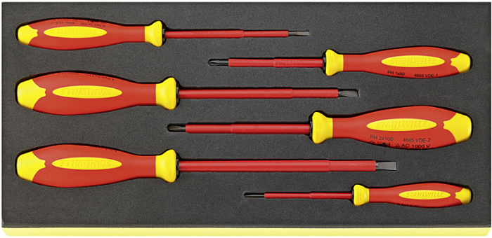 ŠROUBOVÁKY KŘÍŽOVÉ - PHILLIPS VDE DRALL V TCS VLOŽCE 6 DÍLNÁ SADA