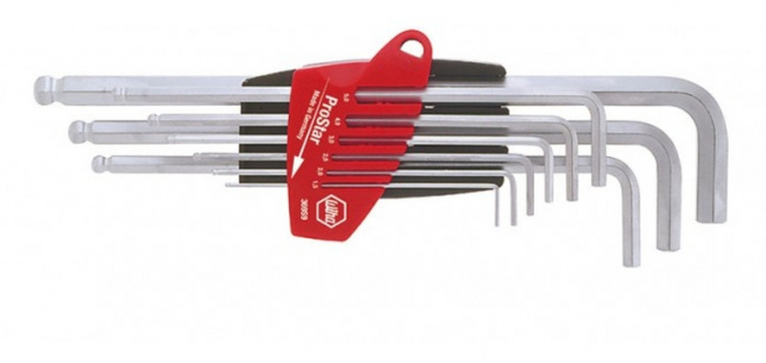 KLÍČ ŠESTIHRANNÝ ČÍPKOVÝ S KULOVOU HLAVOU 9DÍLNÁ SADA V PROSTAR