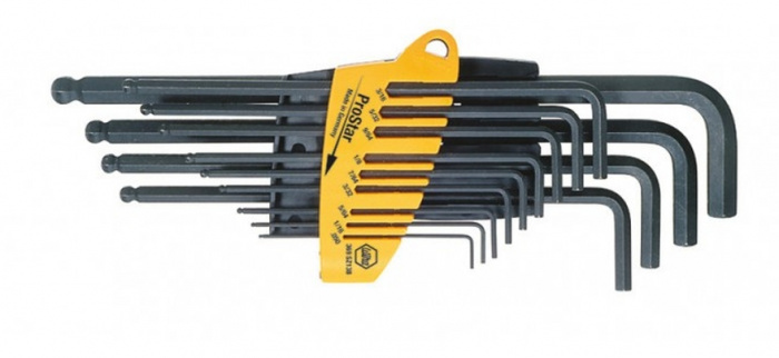KLÍČ ŠESTIHRANNÝ ČÍPKOVÝ S KULOVOU HLAVOU V PROSTAR SADA 13DÍLNÁ