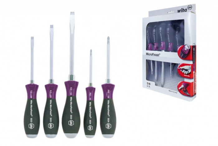 ŠROUBOVÁK MICROFINISH PLOCHÝ/PHILLIPS, SADA 5DÍLNÁ
