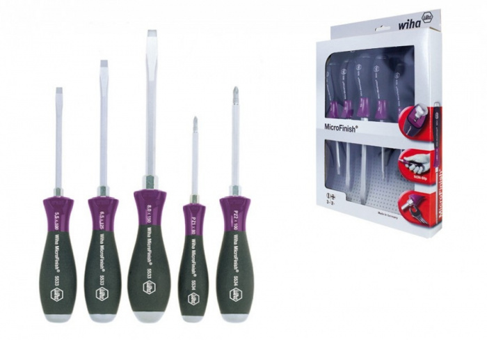 ŠROUBOVÁK MICROFINISH PLOCHÝ/POZIDRIV, SADA 5DÍLNÁ