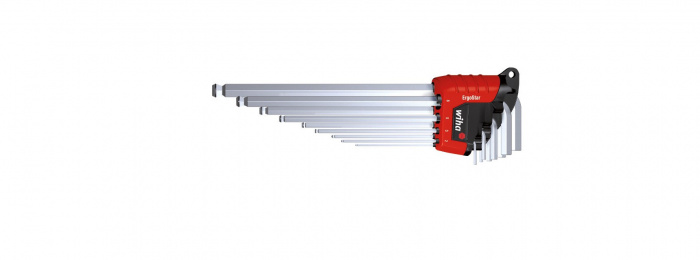 KLÍČ IMBUSOVÝ S ŠESTIHRANOU KULOVOU HLAVOU V DRŽÁKU ERGOSTAR - SADA 9DÍLNÁ