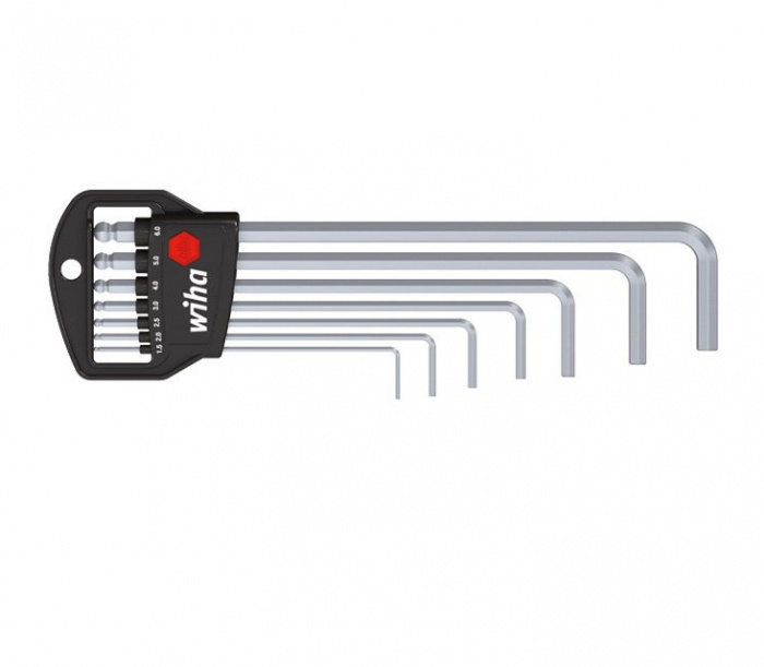 KLÍČ ZÁSTRČNÝ SE ŠESTIHRANNOU KULOVOU HLAVOU, SADA 7DÍLNÁ V DRŽÁKU CLASSIC