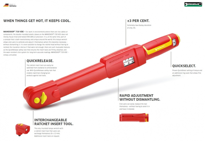 KLÍČ MOMENTOVÝ MANOSKOP 730 VDE 10-50 Nm